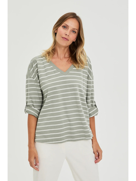 Moodo Halenka v pruzích olivová Moodo