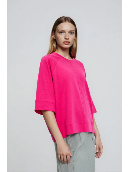 Moodo Svetr s krátkými a širokými rukávy fuchsiový Moodo