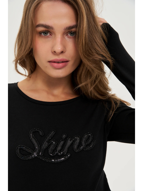 Moodo Blůzka s flitry černá Moodo