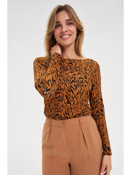 Moodo Top s motivem hnědý Moodo