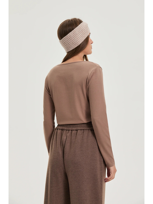 Moodo Bavlněné tričko světle hnědé Moodo