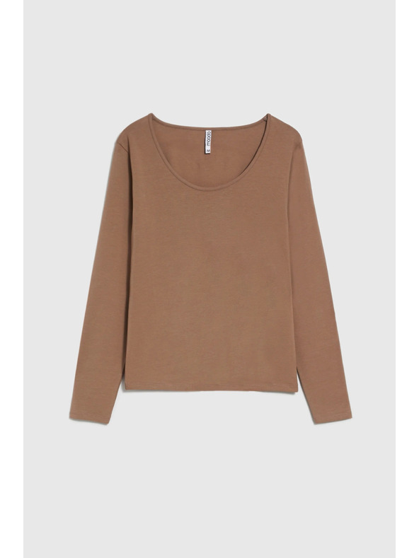 Moodo Bavlněné tričko světle hnědé Moodo