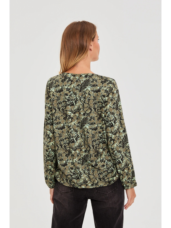Moodo Olive Green Floral Blouse Moodo
