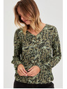 Moodo Olive Green Floral Blouse Moodo