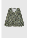 Moodo Olive Green Floral Blouse Moodo