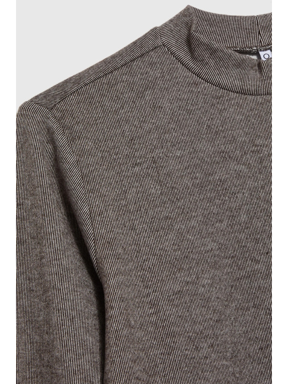 Moodo Hnědé tričko se stojáčkem Moodo