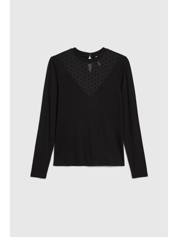 Moodo Přiléhavá černá halenka Moodo