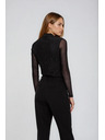 Moodo Černá halenka s průhlednými rukávy Moodo