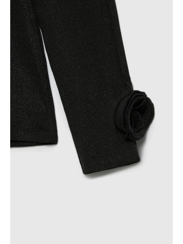 Moodo Černá halenka s ozdobnými rukávy Moodo