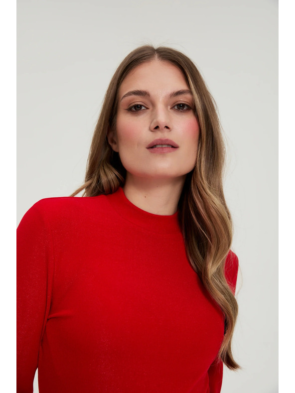 Moodo Červená halenka s ozdobnými rukávy Moodo