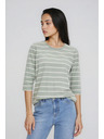 Moodo Olive Green Striped Blouse Moodo