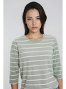 Moodo Olive Green Striped Blouse Moodo