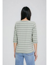 Moodo Olive Green Striped Blouse Moodo