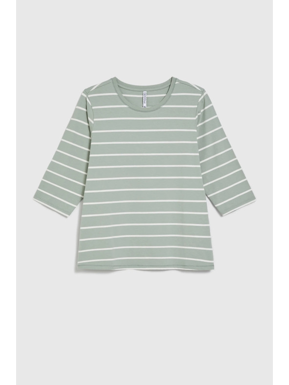 Moodo Olive Green Striped Blouse Moodo