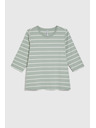 Moodo Olive Green Striped Blouse Moodo