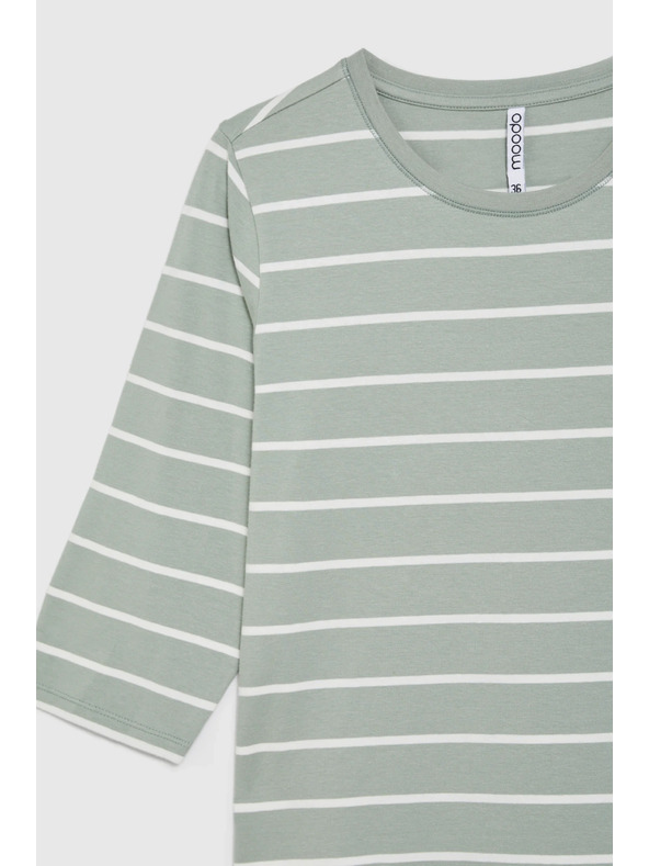 Moodo Olive Green Striped Blouse Moodo