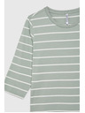 Moodo Olive Green Striped Blouse Moodo