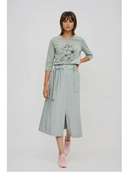 Moodo Halenka s květinovým potiskem olivová Moodo