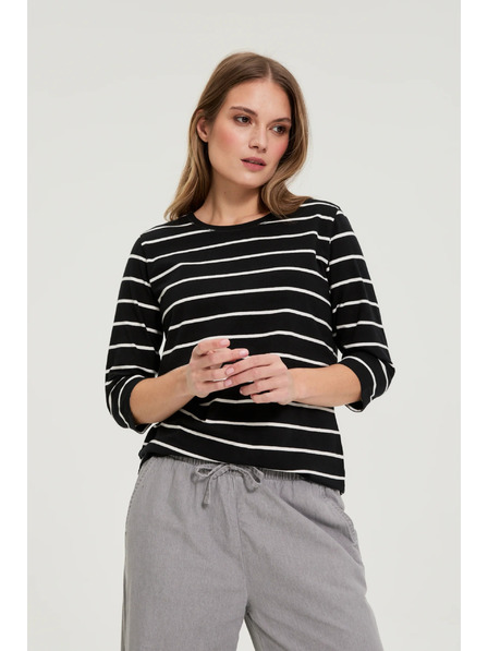 Moodo Black Striped Blouse Moodo