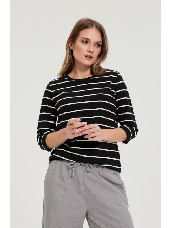 Moodo Black Striped Blouse Moodo