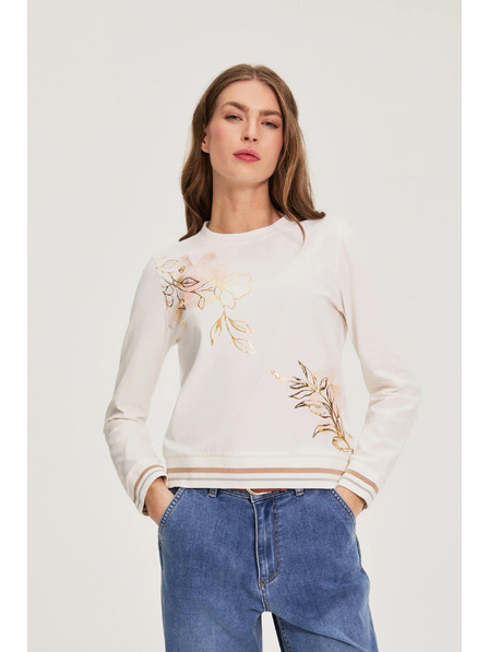 Moodo Bavlněná halenka s potiskem bílá Moodo