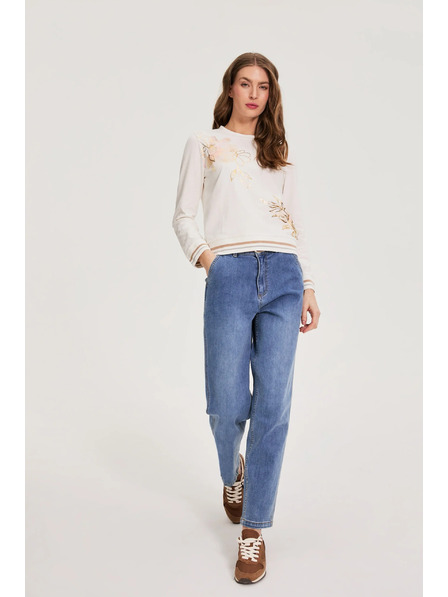 Moodo Bavlněná halenka s potiskem bílá Moodo