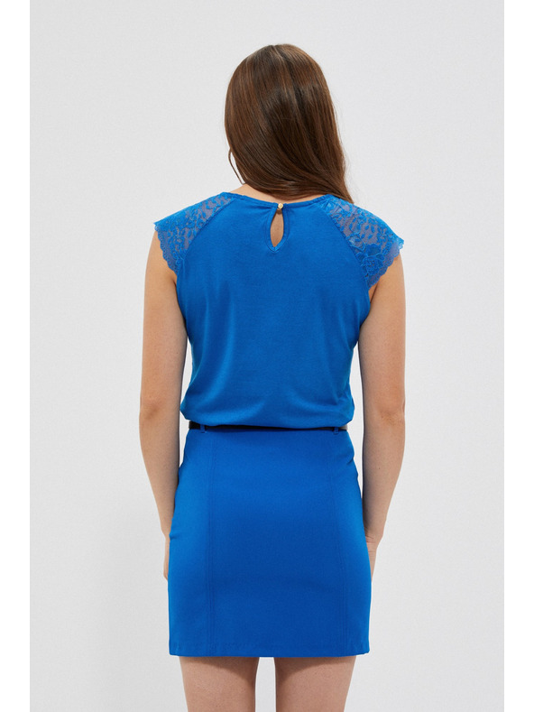 Moodo Modré tričko s krajkou Moodo