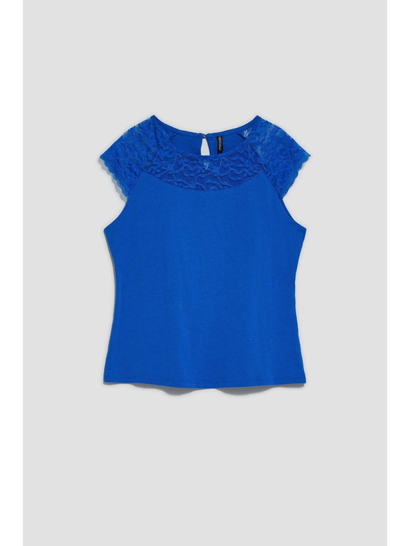 Moodo Modré tričko s krajkou Moodo