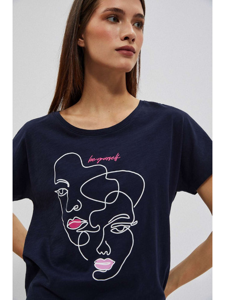 Moodo Halenka s potiskem obličeje granátová Moodo