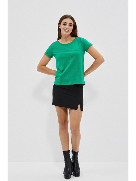 Moodo Bavlněné tričko s kapsičkou zelené Moodo