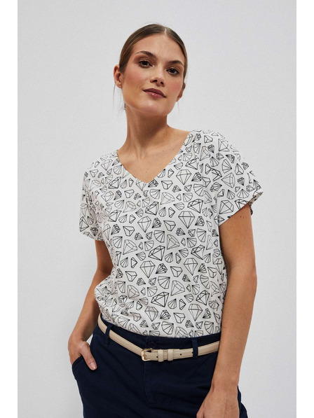 Moodo Tričko s ozdobným zadním dílem perleťové Moodo