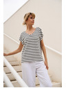 Moodo White Striped Blouse Moodo