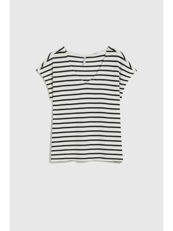 Moodo White Striped Blouse Moodo