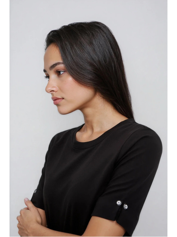 Moodo Bavlněné tričko černé Moodo
