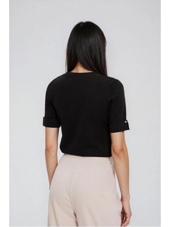 Moodo Bavlněné tričko černé Moodo