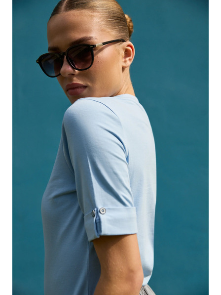 Moodo Bavlněné tričko světle modré Moodo