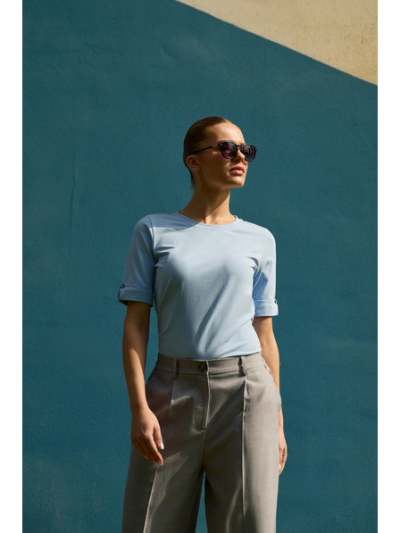 Moodo Bavlněné tričko světle modré Moodo