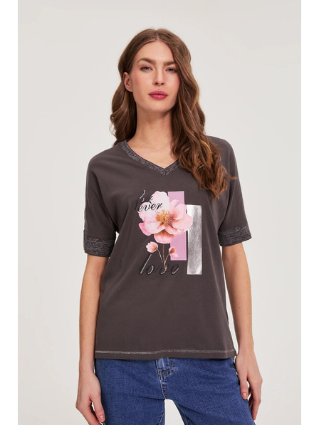 Moodo Halenka s potiskem hnědá Moodo