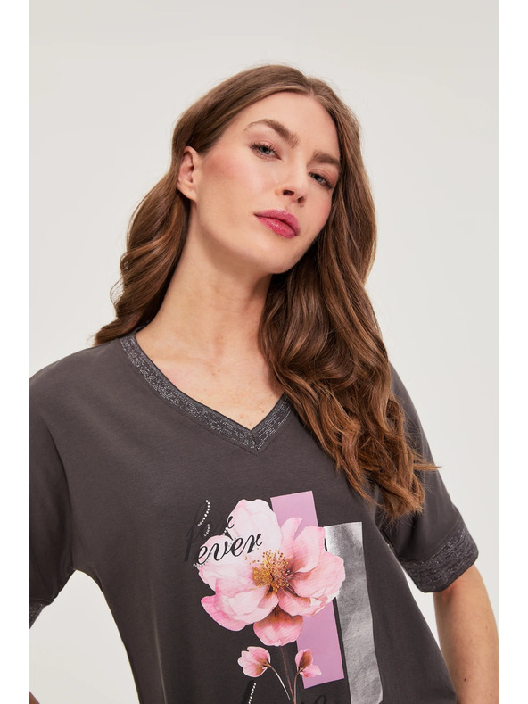 Moodo Halenka s potiskem hnědá Moodo