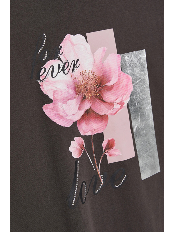 Moodo Halenka s potiskem hnědá Moodo