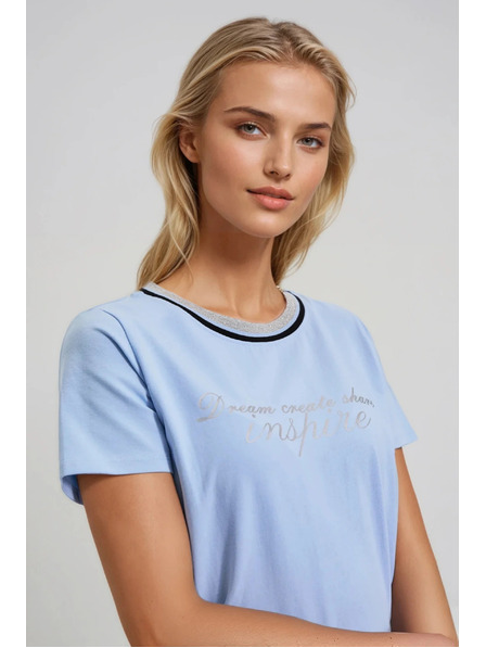 Moodo Halenka s nápisem světle modrá Moodo