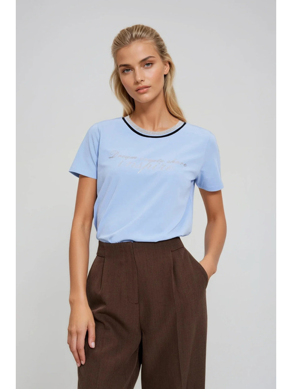 Moodo Halenka s nápisem světle modrá Moodo