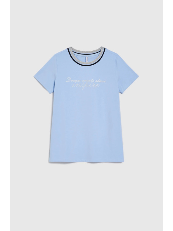 Moodo Halenka s nápisem světle modrá Moodo