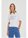 Moodo Bavlněné tričko s potiskem bílé Moodo
