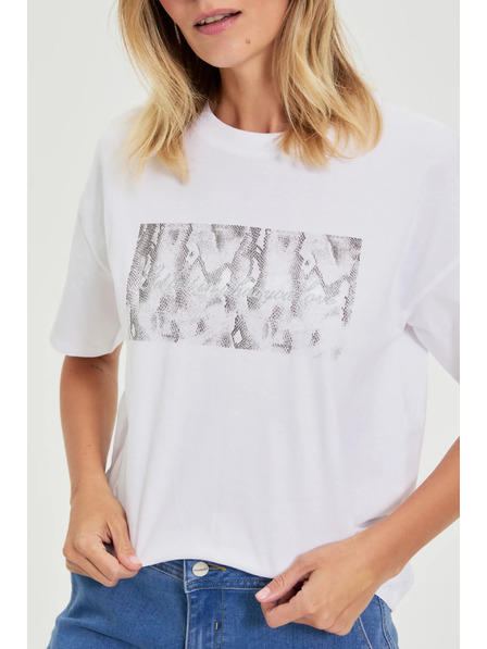 Moodo Bavlněné tričko s potiskem bílé Moodo