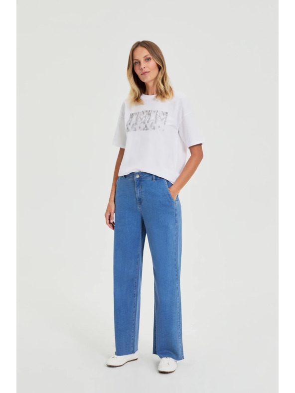 Moodo Bavlněné tričko s potiskem bílé Moodo