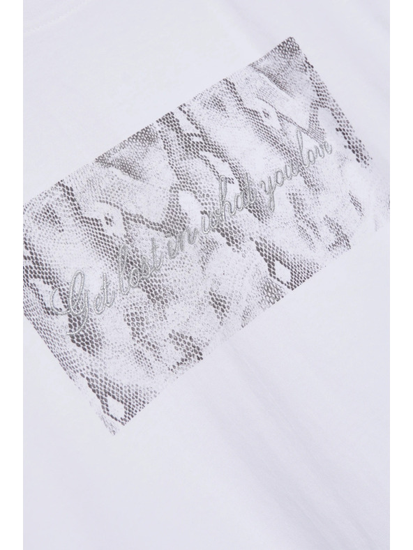 Moodo Bavlněné tričko s potiskem bílé Moodo