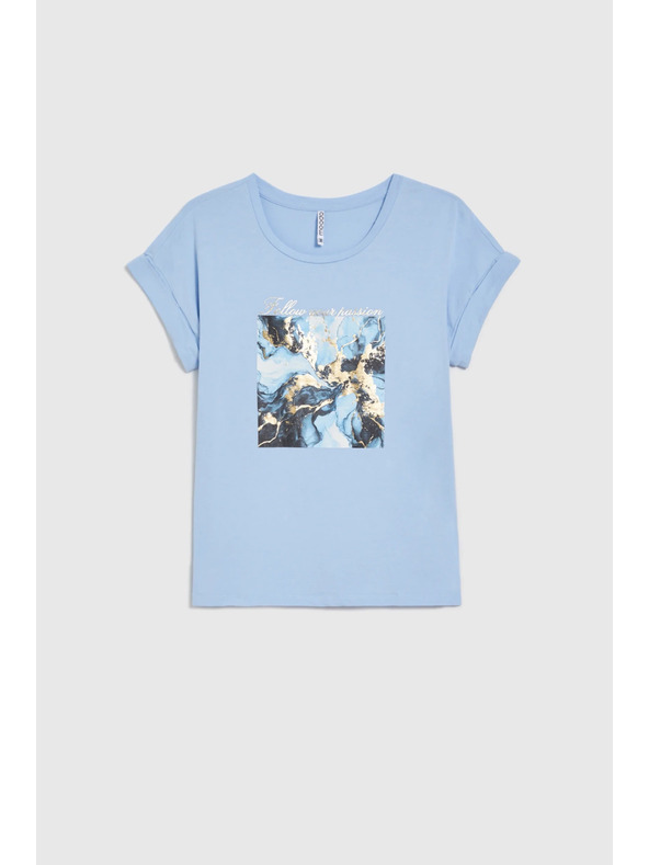 Moodo Tričko s potiskem světle modré Moodo