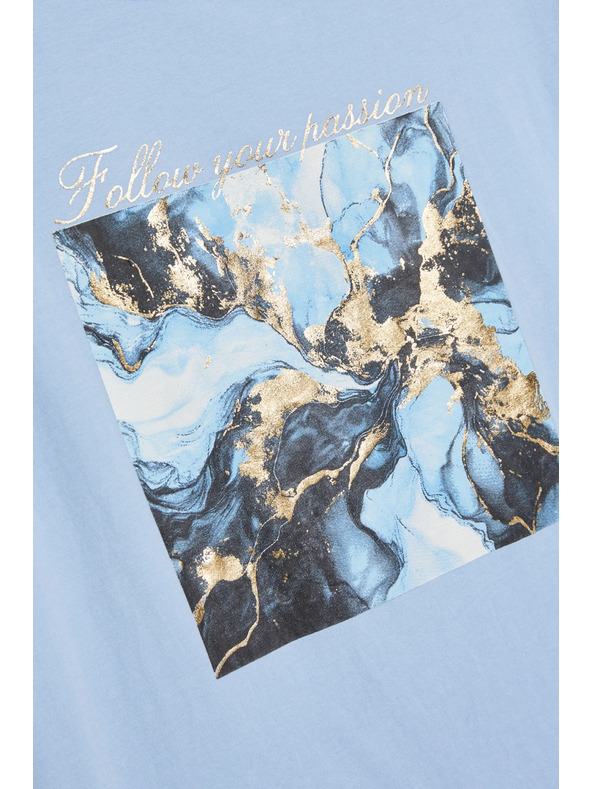 Moodo Tričko s potiskem světle modré Moodo