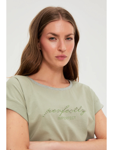 Moodo Olivová halenka s nápisem Moodo